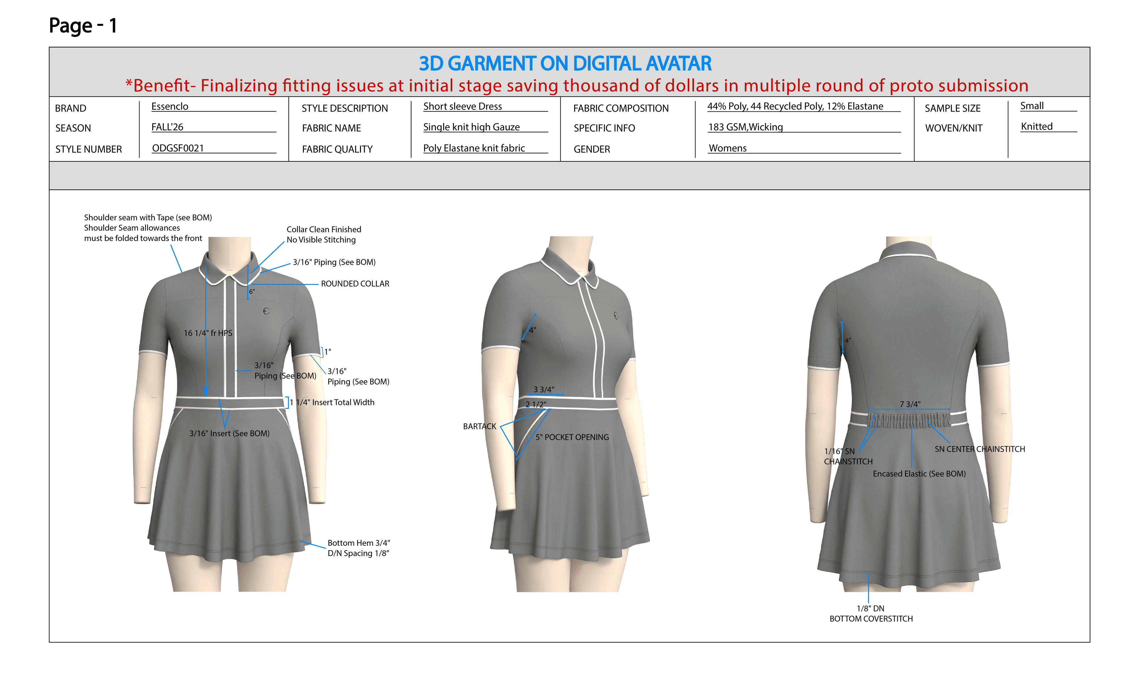 Page 1 - 3D Garment on Digital Avatar